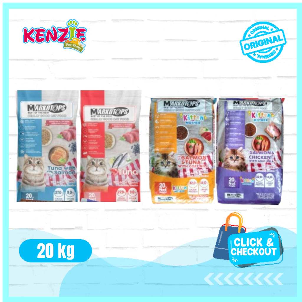 Markotops tuna salmon 20 kg-makanan kucing kering