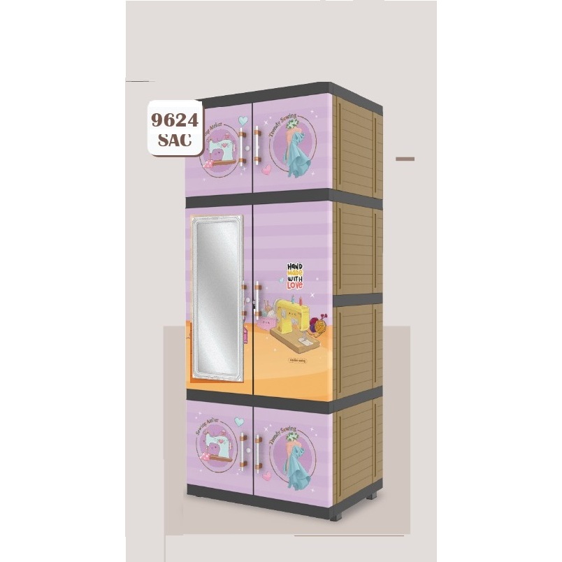 NAIBA Lemari Plastik MSC DOLL 9284 Doraemon Helo Kitty Minni Mouse RAK 4 Susun JUMBO BESAR