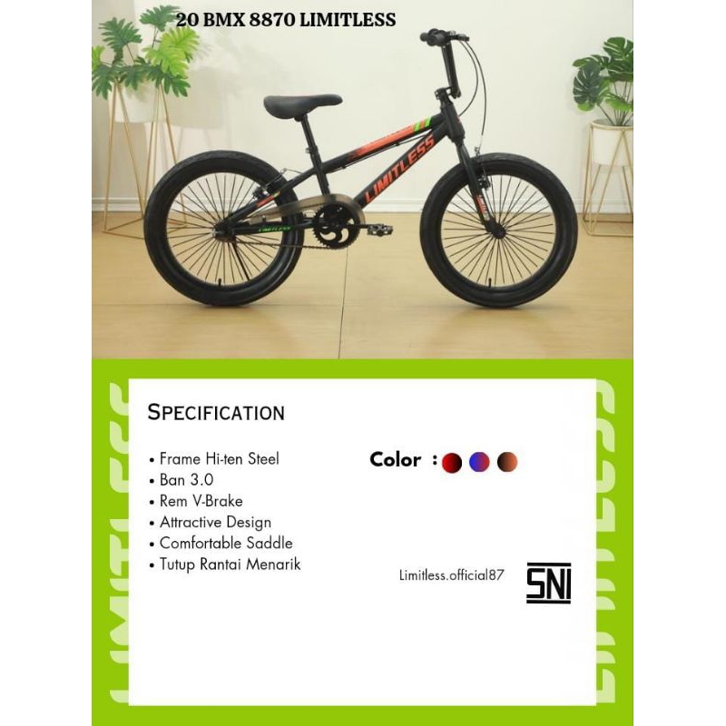 SEPEDA BMX 20 LIMITLESS 8870 BAN 3.0 ORIGINAL