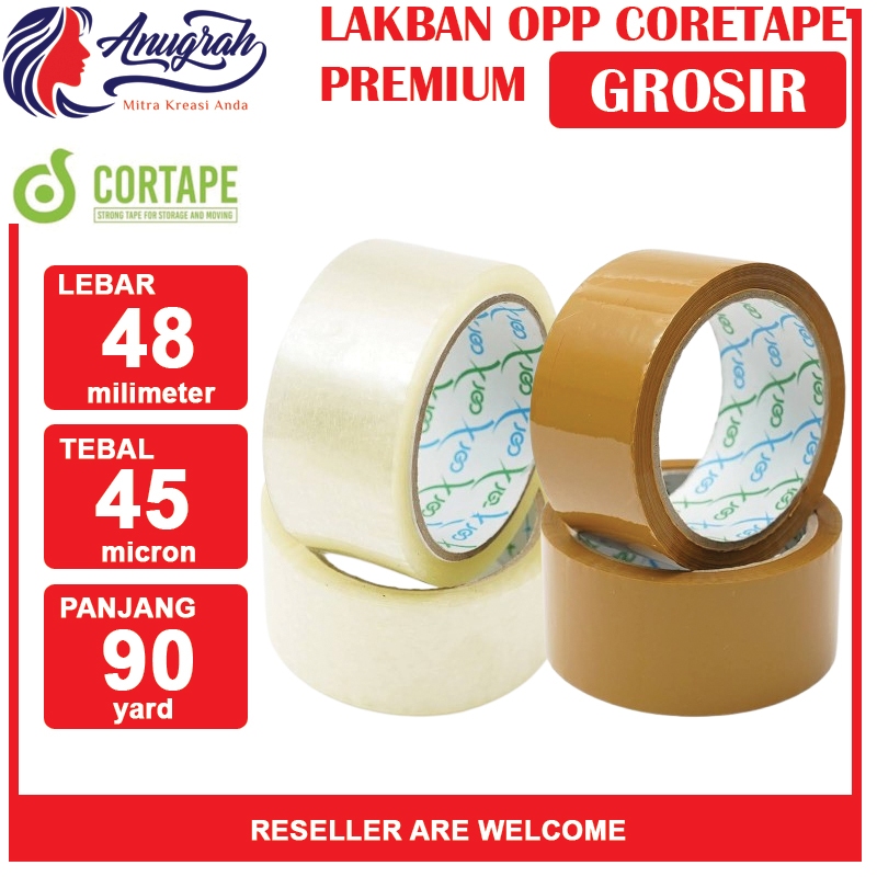 

Lakban OPP Tape / Selotip / Isolasi Cortape 48 mm x 90 yard Ekonomis Termurah Berkualitas Satuan