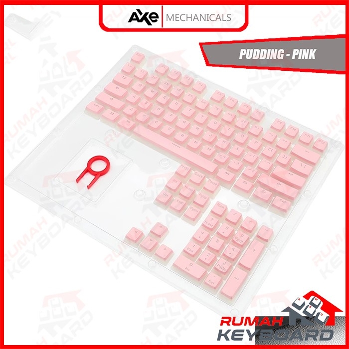 AXE MECHANICALS - OEM - Pudding Pink - PBT - RGB - SEE Through - Keycap Keycaps