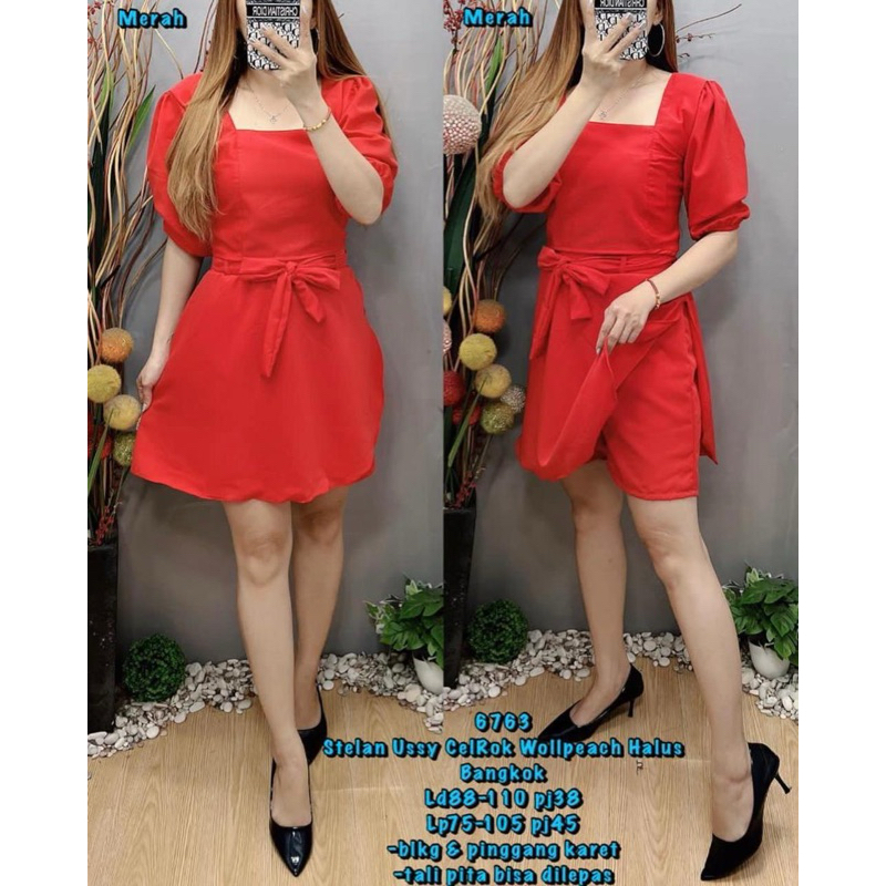 [ Siro ] Setelan Jeline Celana Rok Woolpeach Halus Bangkok Premium || Setelan Wanita Kekinian / One 