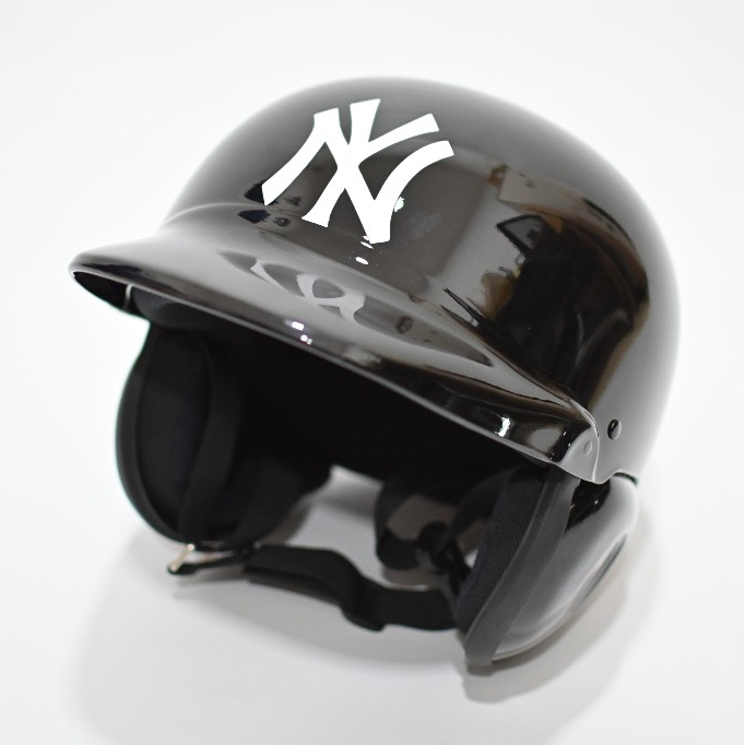 BELLLISSIMO BASEBALL MOTORCYCLE HALF FACE HELMET - NEW YORK NY BLACK