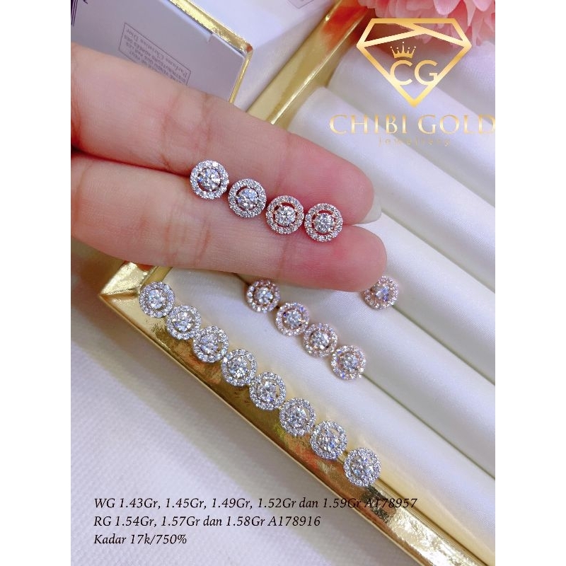 CHIBI GOLD JAWELLERY - Anting diamond look A178915 - chibi gold