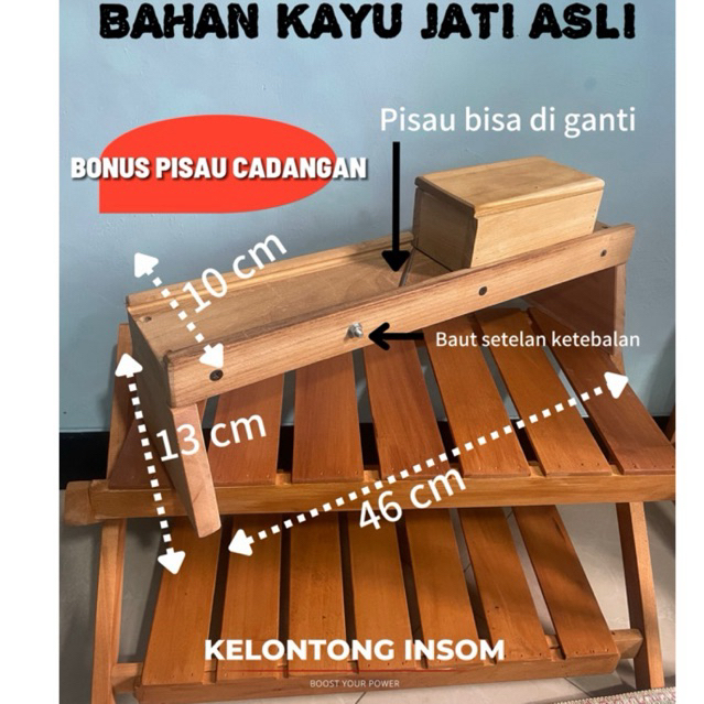 PEMOTONG BAWANG UKURAN  BESAR  PENGIRIS BAWANG PENGIRIS KERIPIK PENGIRIS SERBAGUNA BAHAN KAYU JATI S