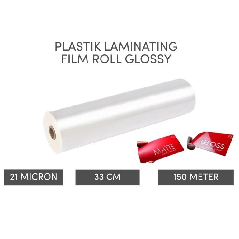 

ART H6D9 Plastik Laminasi Panas Roll Glossy 21 Mic 33cm x 15 meter Plastik Laminating Roll Bopp Thermal