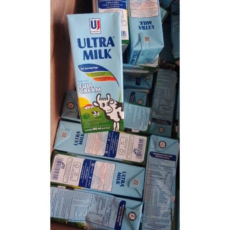 

susu ultra fullcream 200ml paket bundle isi 6