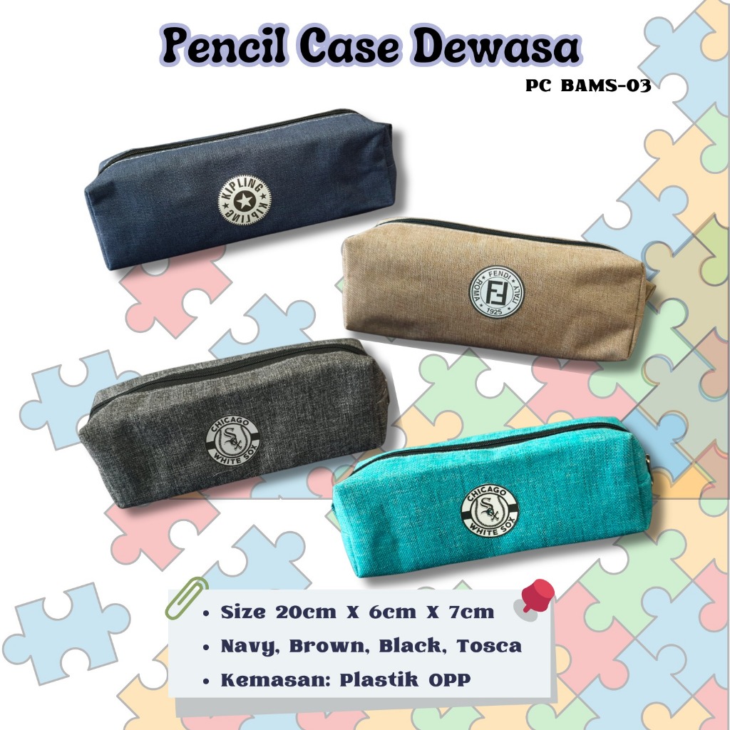 

TCW Pensil case tempat pensil remaja dewasa polos kain parasut