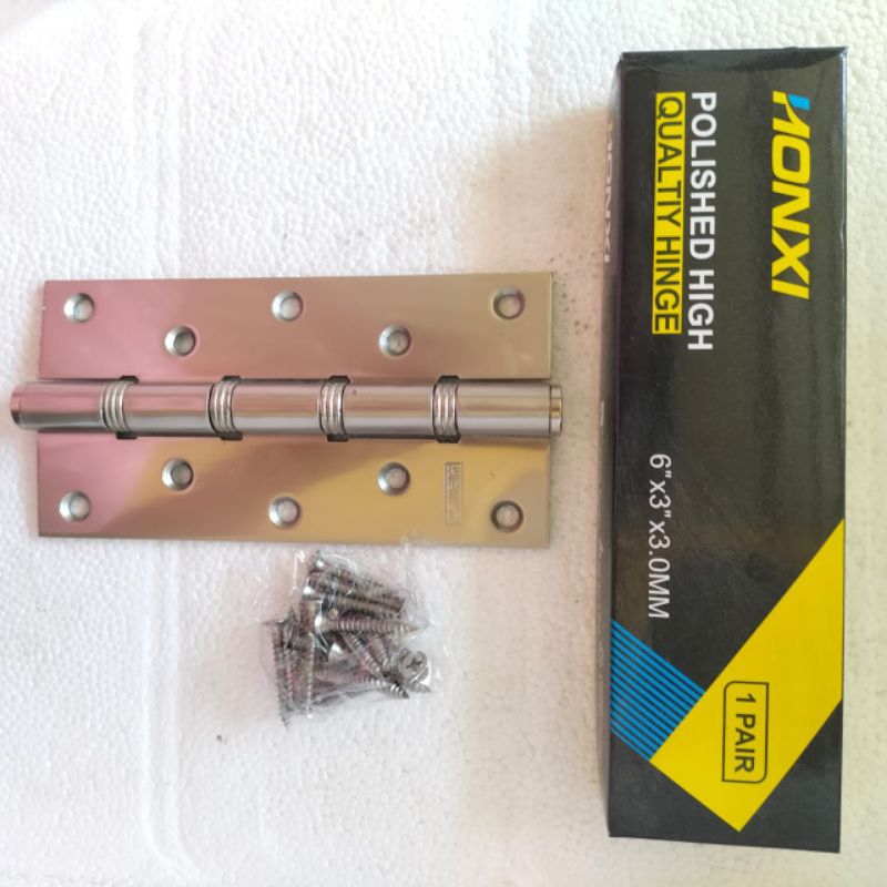 [1 Pasang] Engsel HONXI  6" | Engsel stainless steel | Engsel tebal 6 dim
