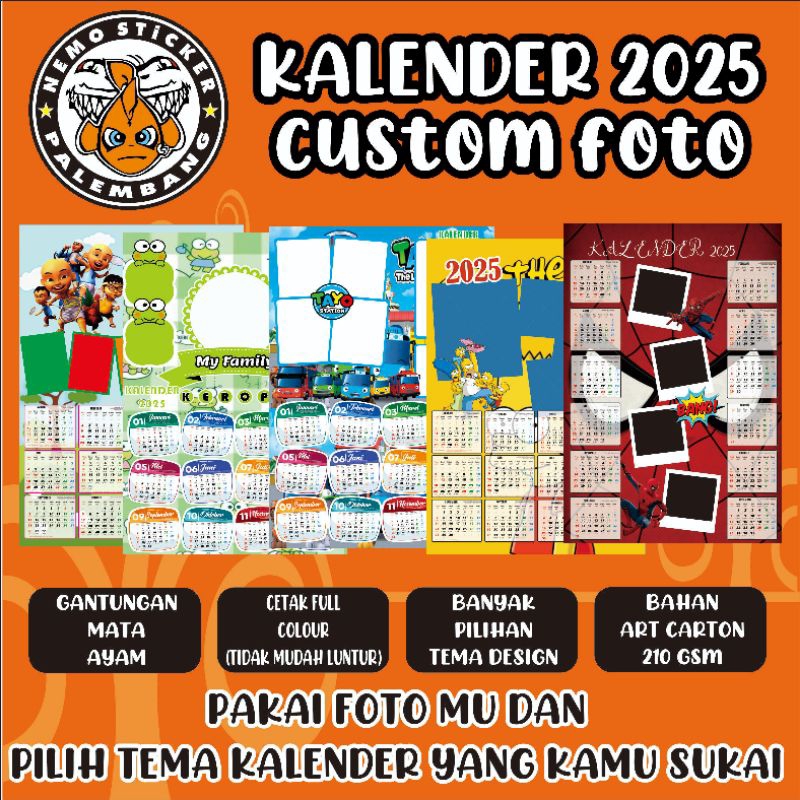 

kalender 2025 custom foto bisa satuan