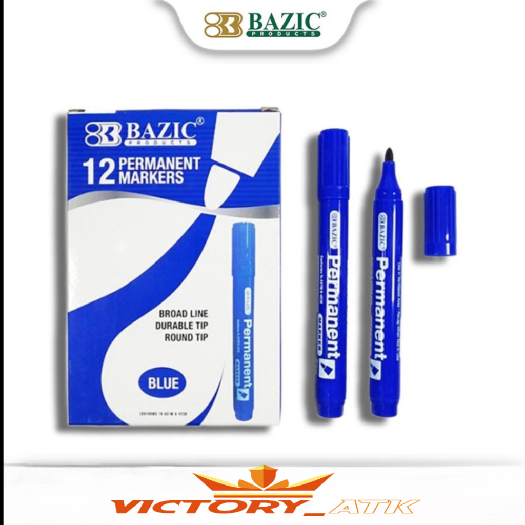 

Permanent Marker Bazic Blue (12 Pcs ) - Spidol Permanen Papan Tulis