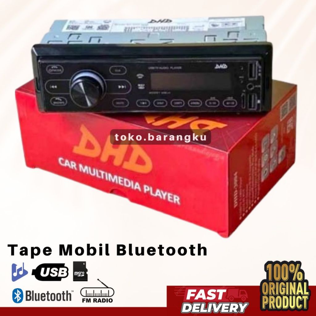 ORIGINAL Singe Din Head Unit Tape Audio Radio Mobil Multifungsi Bluetooth USB MP3 FM Radio DHD Audio