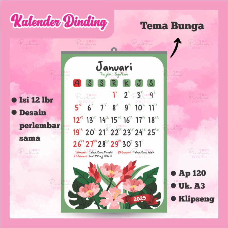 

KALENDER 2025 ISI 12 LEMBAR KALENDER MURAH
