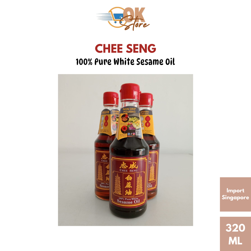 

Minyak Wijen / Pure White Sesame Oil Chee Seng / Double Pagoda SINGAPORE 320ML (Expiry 30 September 2026)
