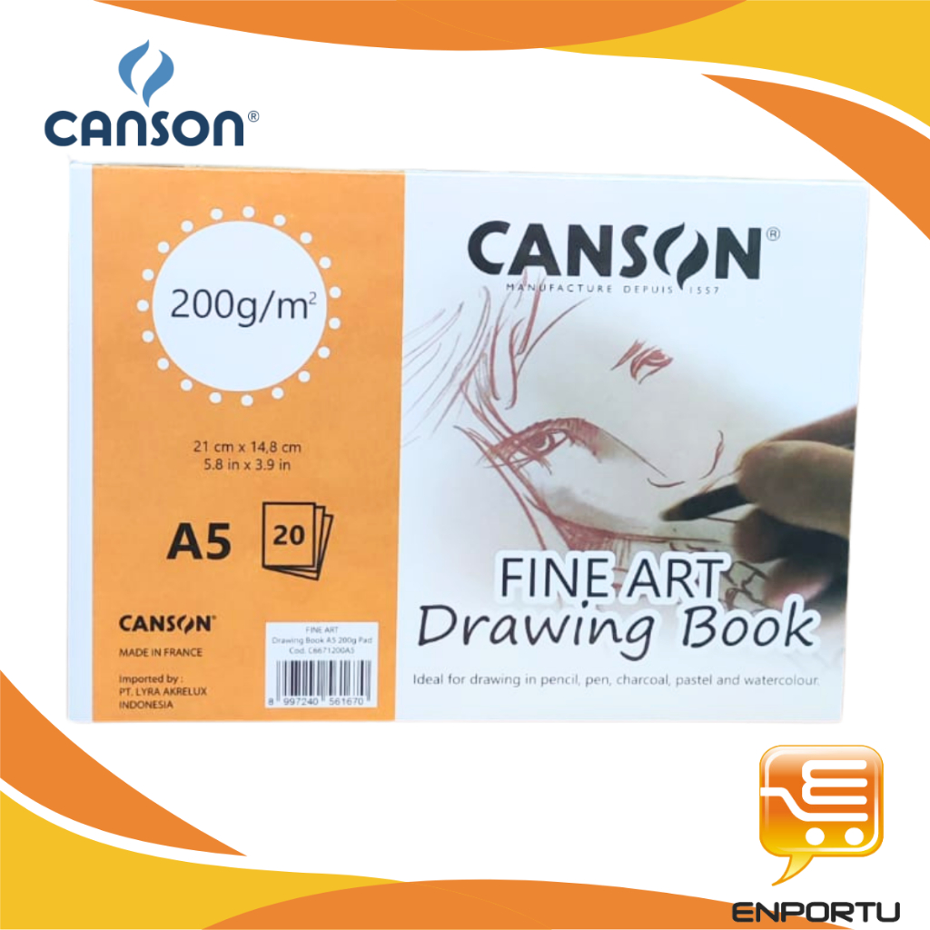 

CANSON Fine Face Fine Art Drawing Book Pad A5 200 GSM 20 Sheets