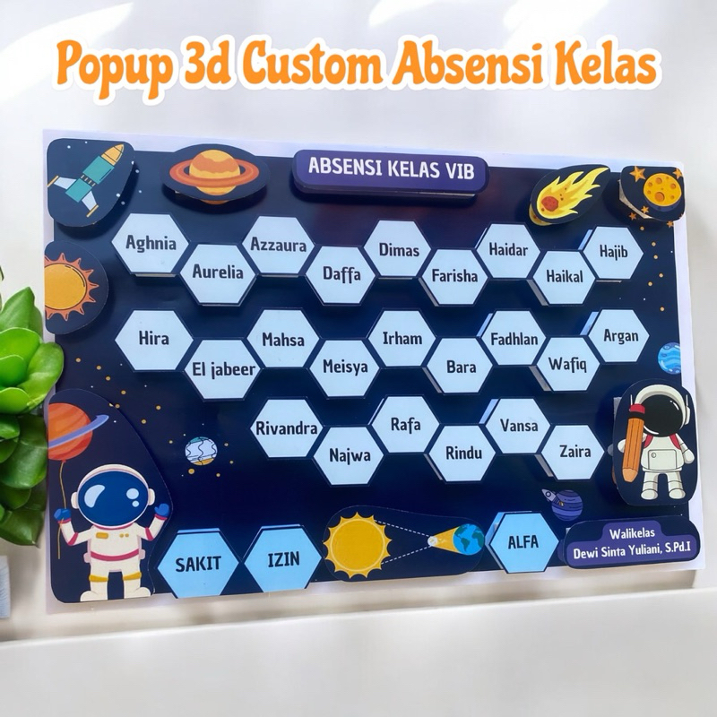 

popup 3d custom POPUP 3D ABSENSI KELAS UKURAN BESAR