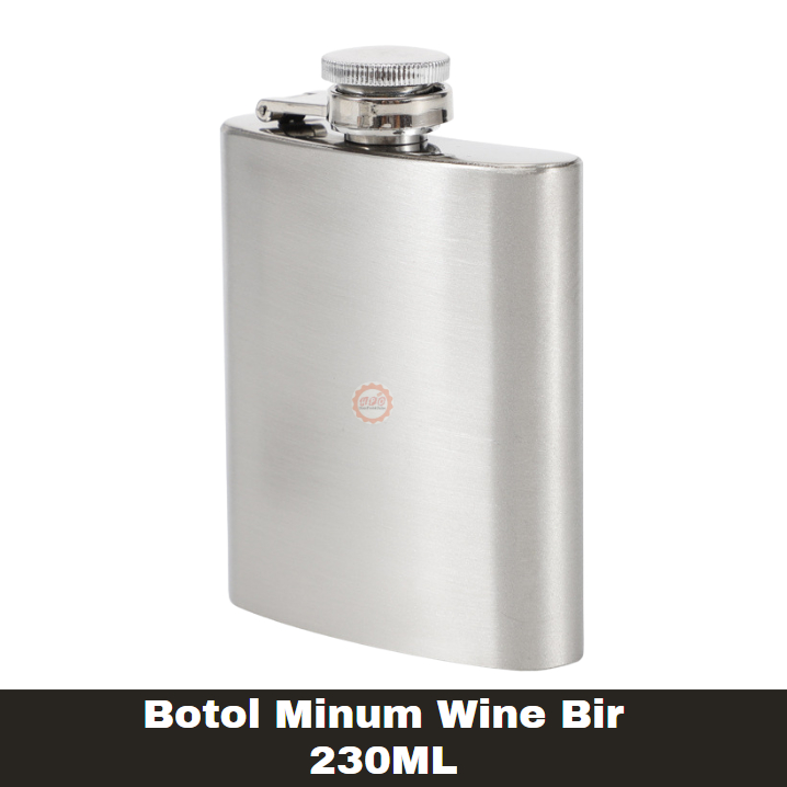 Botol Minum Wine Bir Hip Flask Stainless Steel 8oz