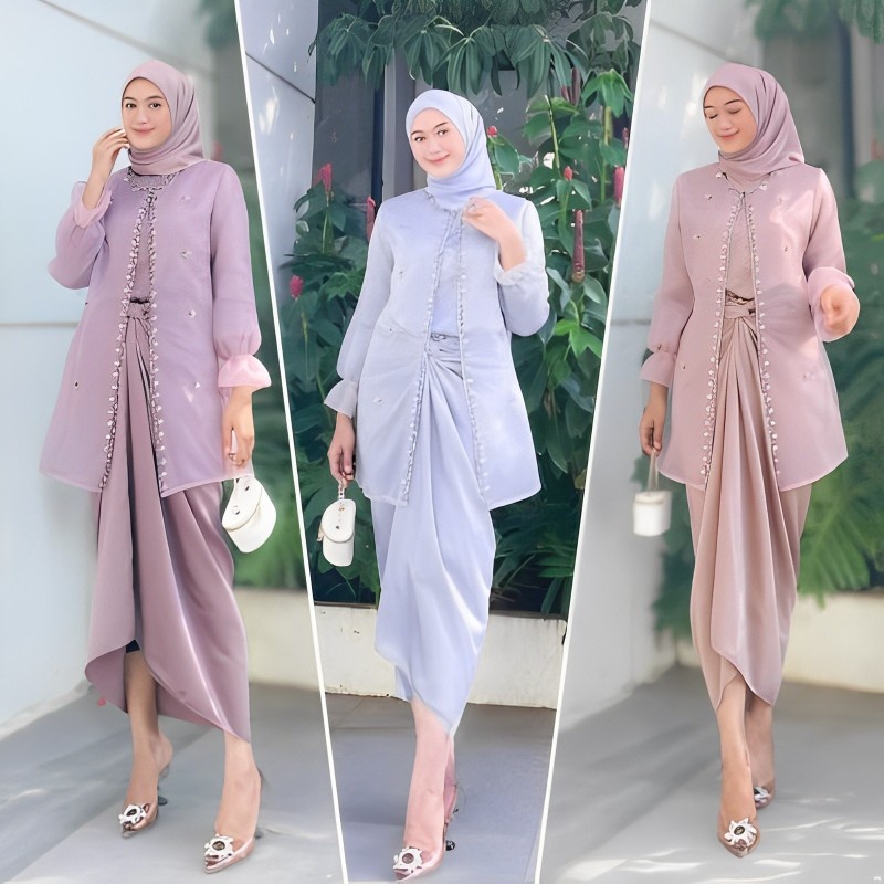 ONE SET JEMMA ORGANZA TERMURAH READY JUMBO SETELAN KONDANGAN WANITA KEKINIAN GAUN PESTA REMAJA BAJU 