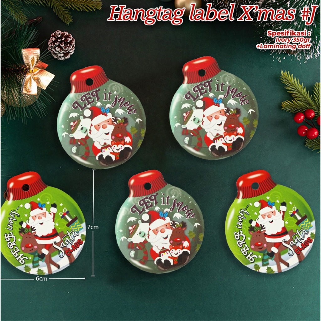 

Hangtag Label X'mas j | Hangtag Label Edisi Natal | Hiasan Box Kue | Gantungan Box (1 Bal 500 Pcs)