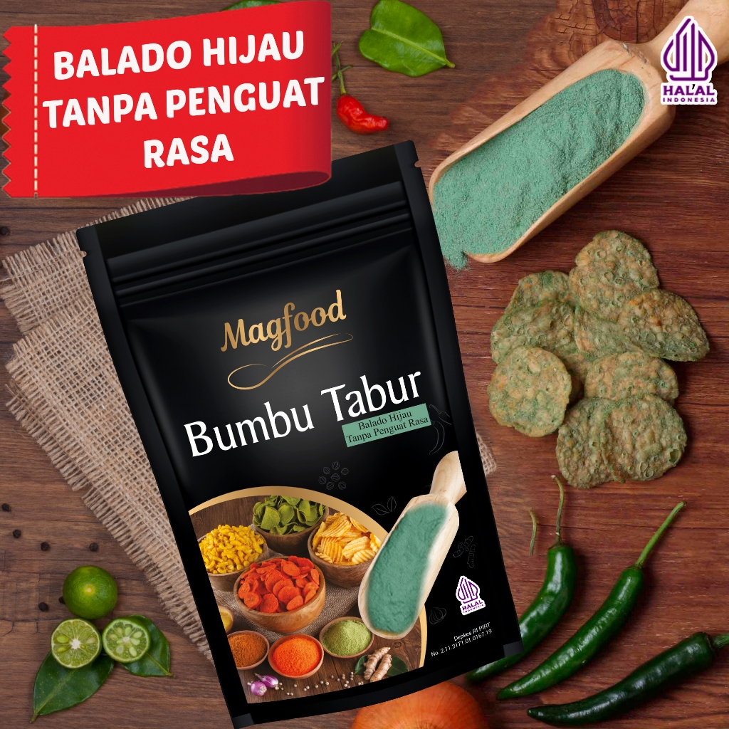 

Magfood Bumbu Tabur Balado Hijau Tanpa Penguat Rasa [100g / 500g / 1kg]