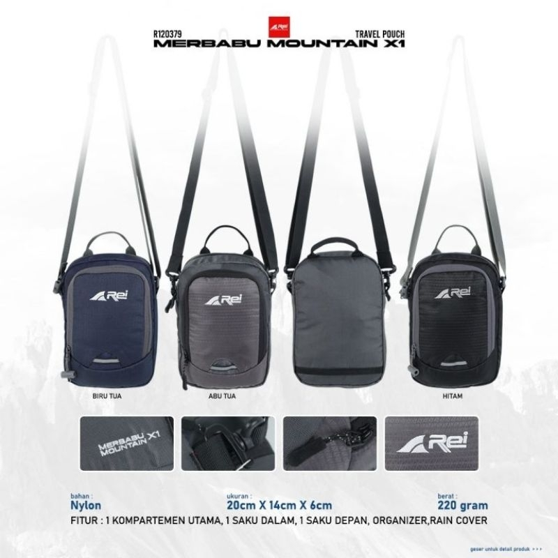 TAS AREI REI SELEMPANG SLEMPANG MERBABU MOUNTAIN X1 ORIGINAL BAHU SAMPING ORI