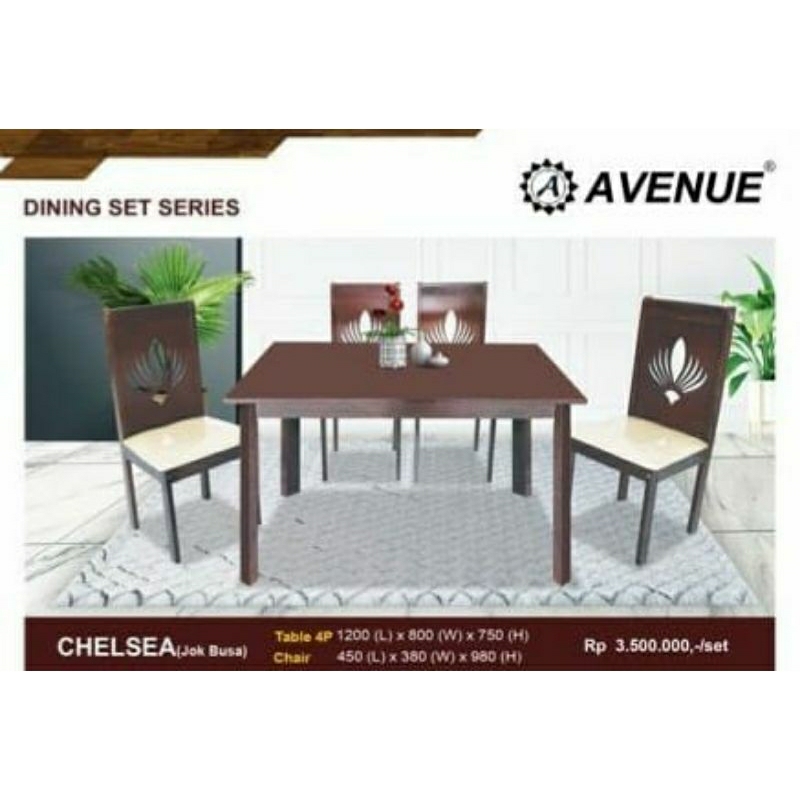 Meja Makan Kayu AVENUE - Meja Makan Minimalis