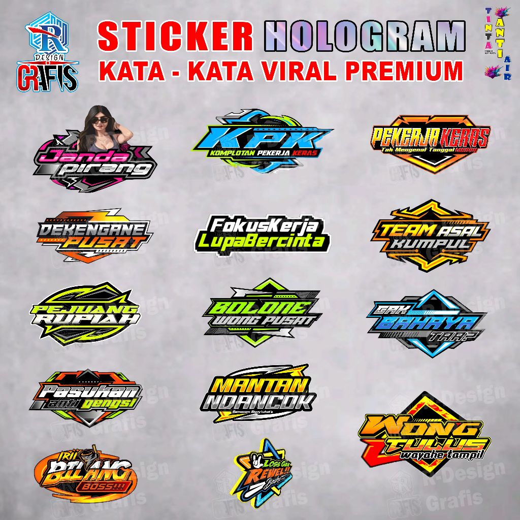 

Sticker Hologram Kata-Kata Racing VIral - Anti Air ( Isi 10 Pcs )
