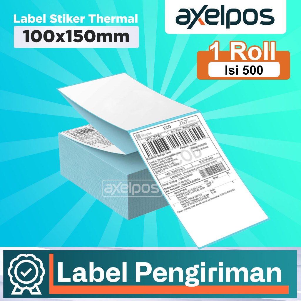 

Kertas Label Stiker Thermal Barcode 100x150mm Fold / Lipat Isi 500