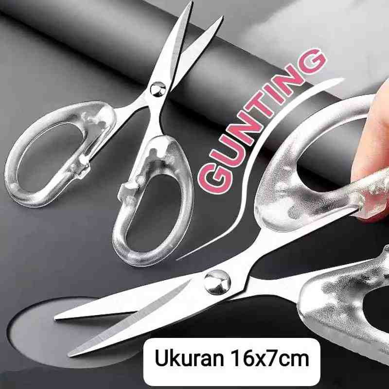 

ALGAN25 GUNTING TAJAM TRANSPARAN BESAR 16x7cm / GUNTING BENING STAINLESS STEEL