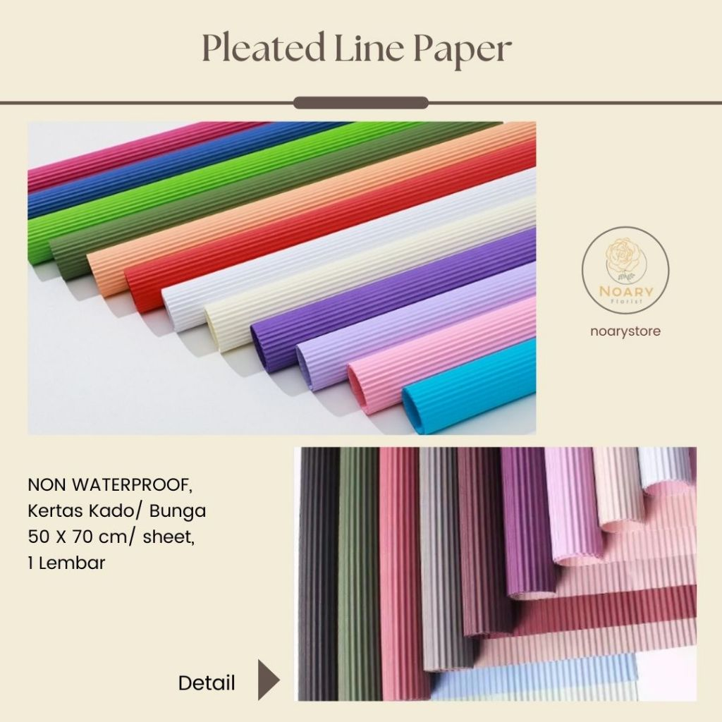 

PLEATED LINE PAPER / Flower Wrapping / Cellophane / Wrap / Kertas Bunga / Kertas Kado / Flower Paper / Kertas Grosir