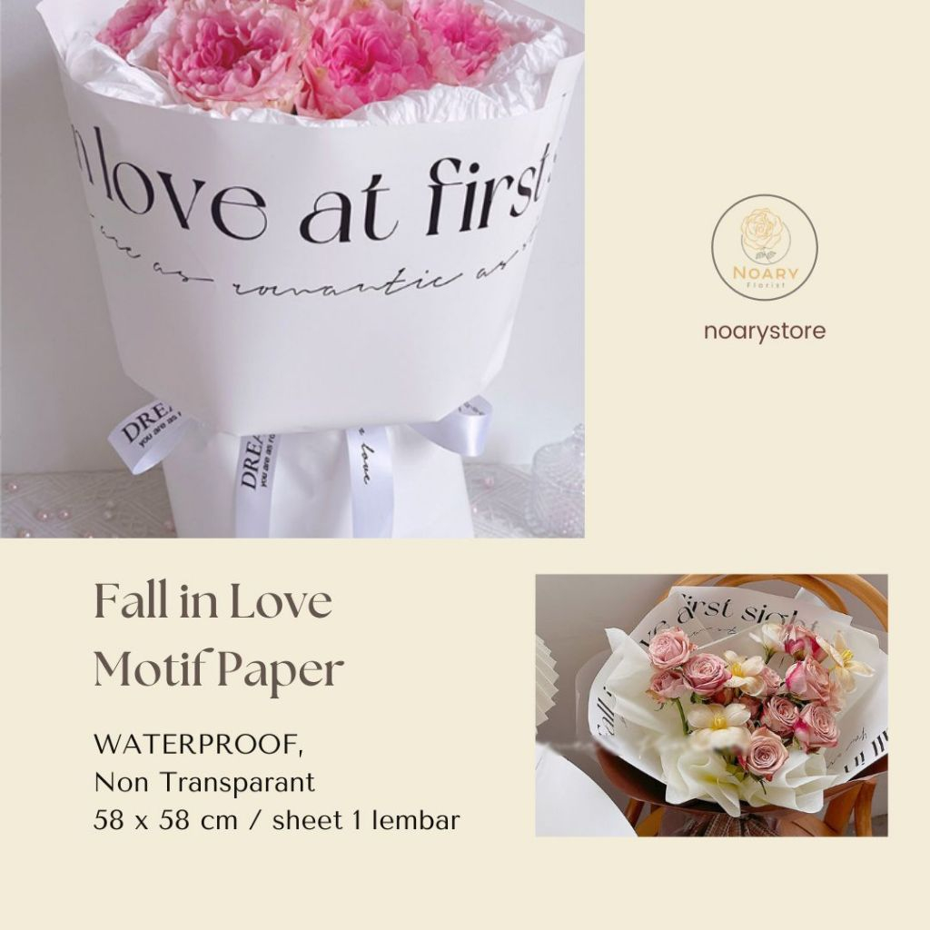 

FALL IN LOVE MOTIF PAPER / Kertas Buket