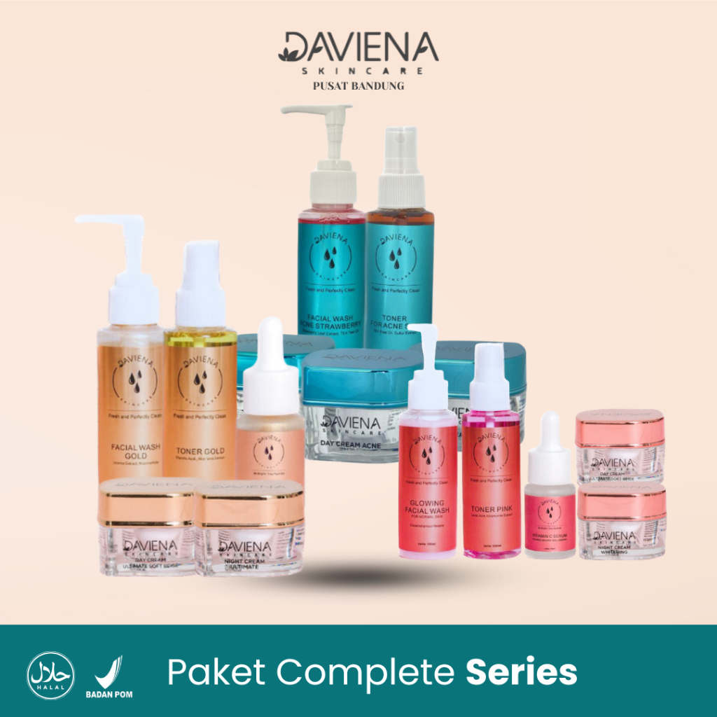 Acne Glowing Gold Series Perawatan Kecantikan Kulit Wajah - By Daviena Skincare Pusat Bandung