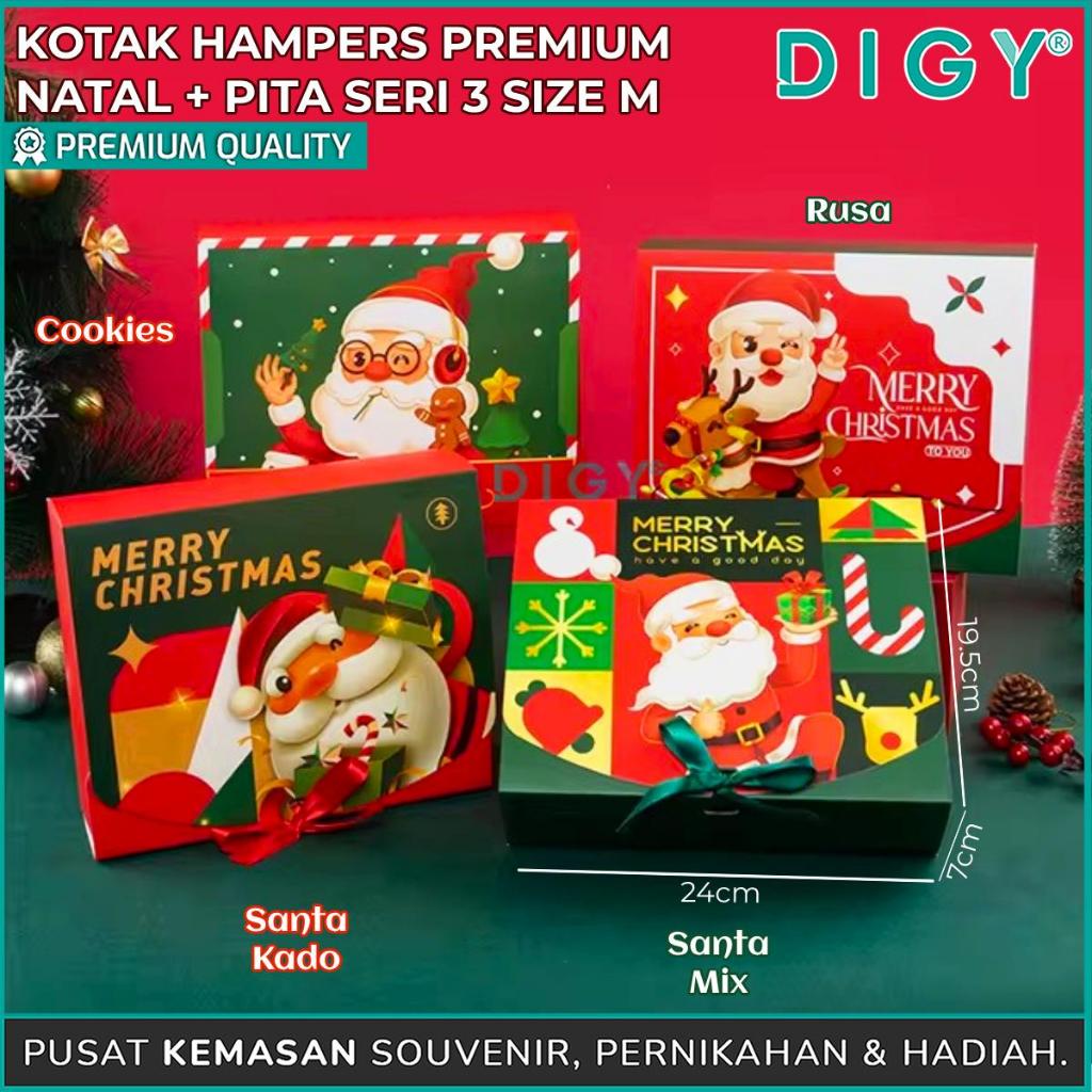 

Kotak Hampers Premium Natal + Pita Seri 3 / Kotak Hampers Natal Merry Christmas / Box Hampers / Box Natal kue