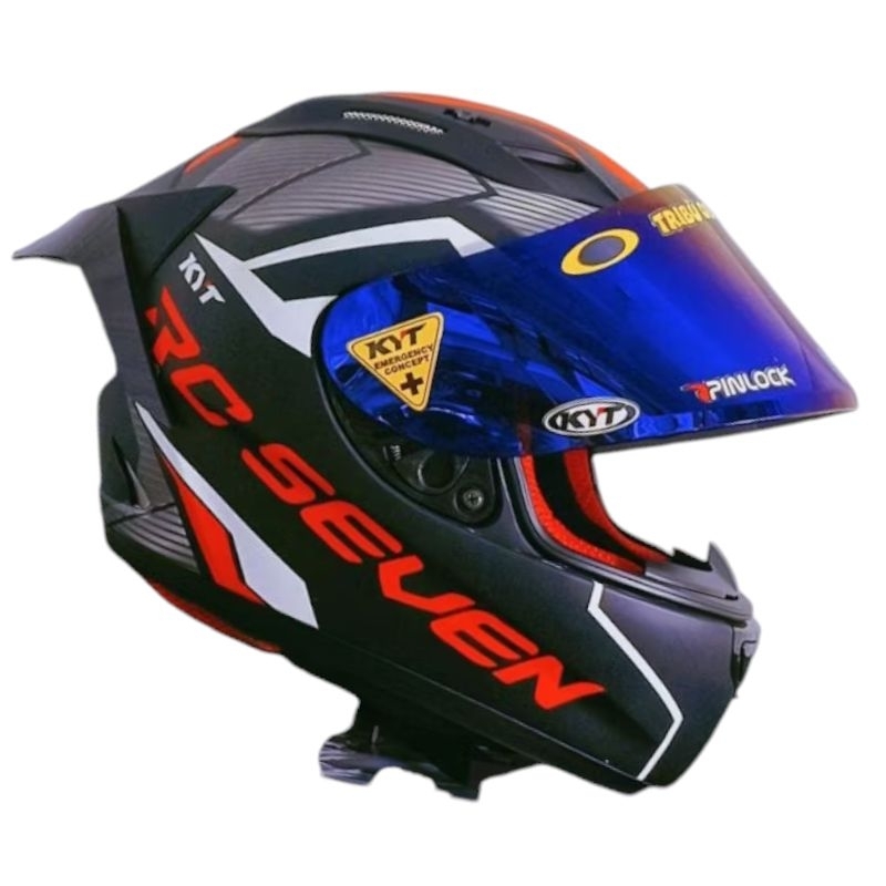 Helm full face kyt rc seven motif #18 red dof paket ganteng 100% original baru Ori kyt