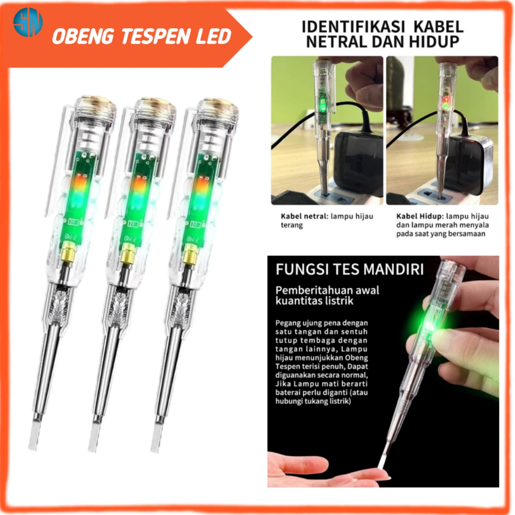 Obeng Tespen Cek Kabel Putus Tespen Obeng Tes With Indicator Dual LED