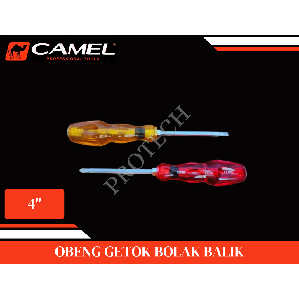 CAMEL / OBENG GETOK KETOK BOLAK BALIK 4" 4 INCH MAGNET / OBENG PLUS MINUS