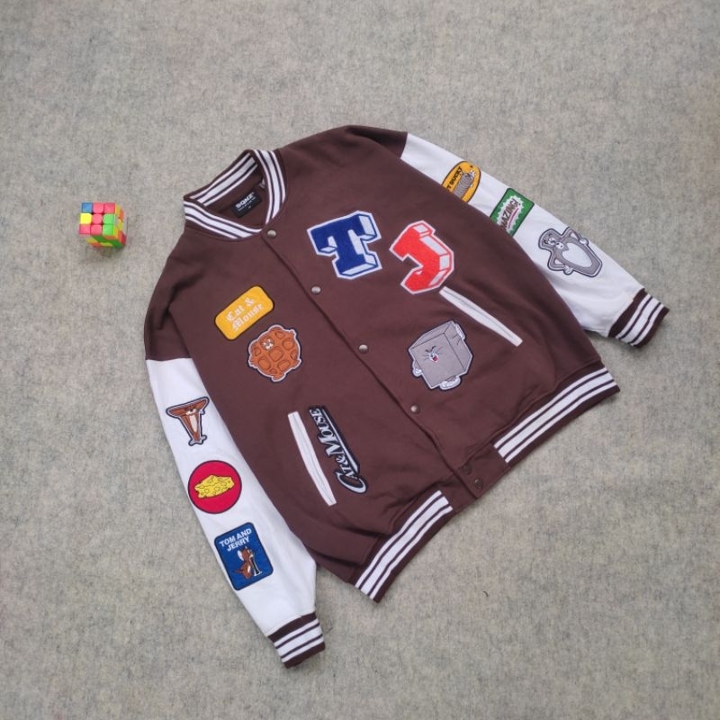 jacket varsity SQNZ by B one soul  X tom & jerry super cakep banget keren