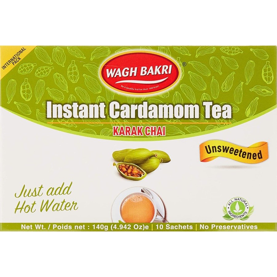 

INSTANT CARDAMOM TEA Karak Chai UNSWEETENED 140G WAGH BAKRI