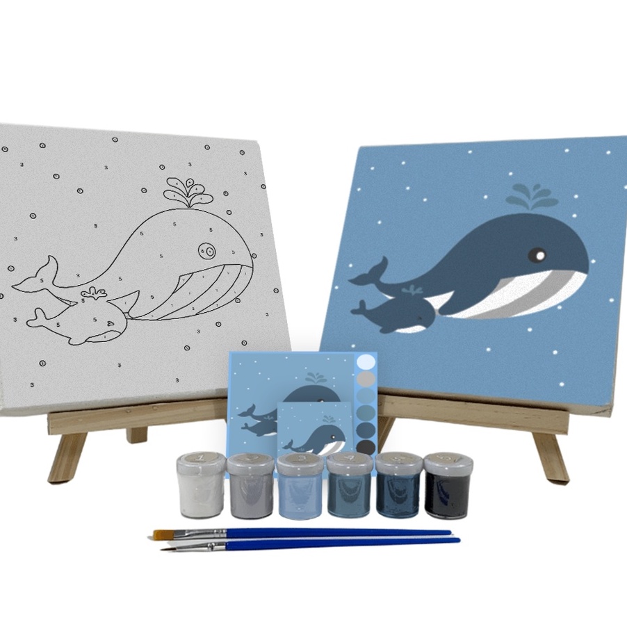 

Langka Paint By Number Kit Whales Cocoartid I Kanvas 2 x 2 cm