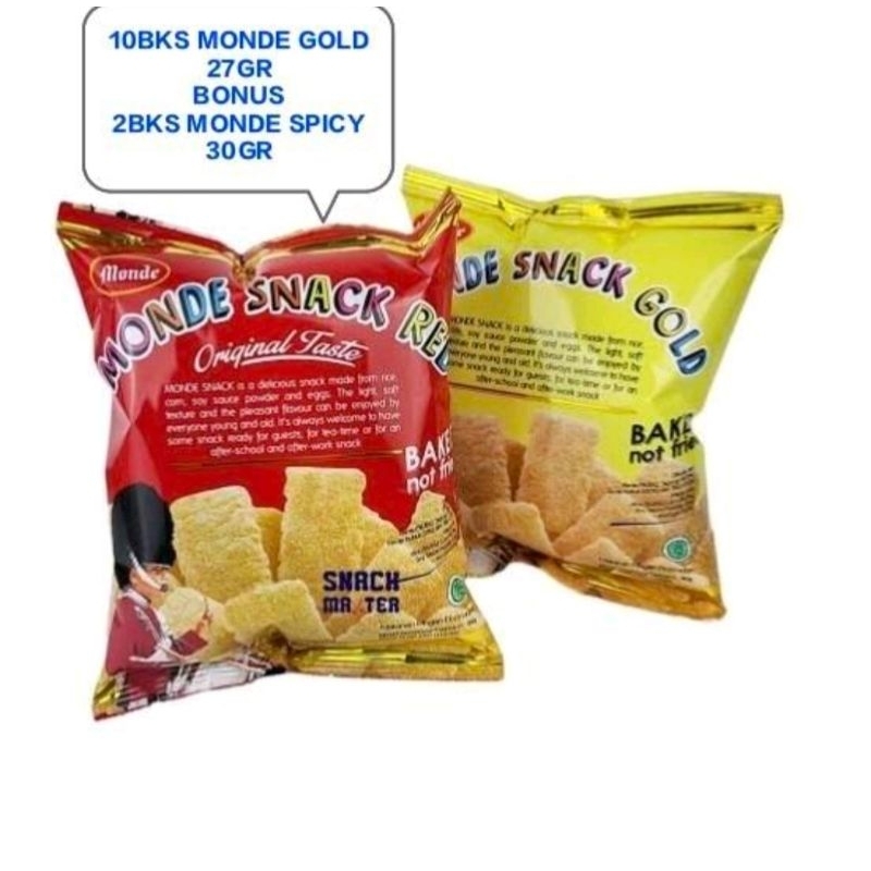 

MONDE SNACK GOLD 27GR 10PCS Bonus MONDE SPICY 30GR 2PCS EXP DES 2025