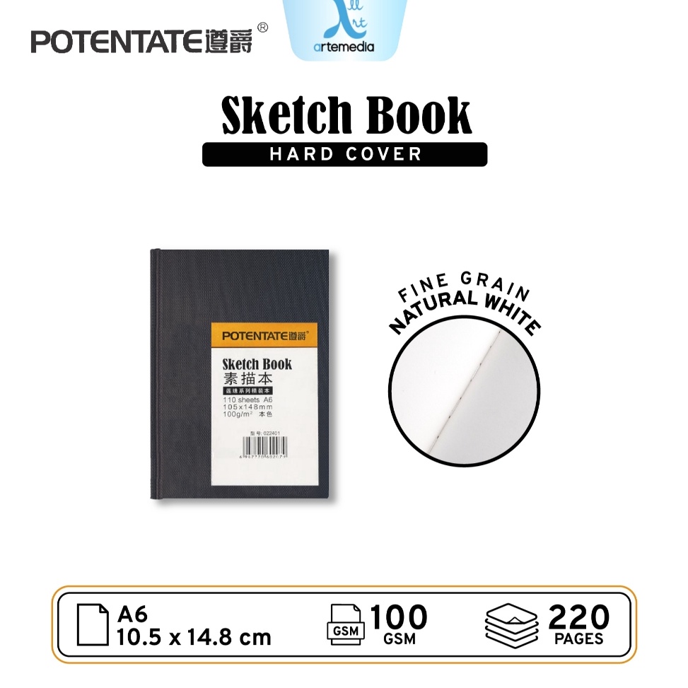 

ART X8N3 Potentate Hard Cover A6 Stitch Bound Sketchbook