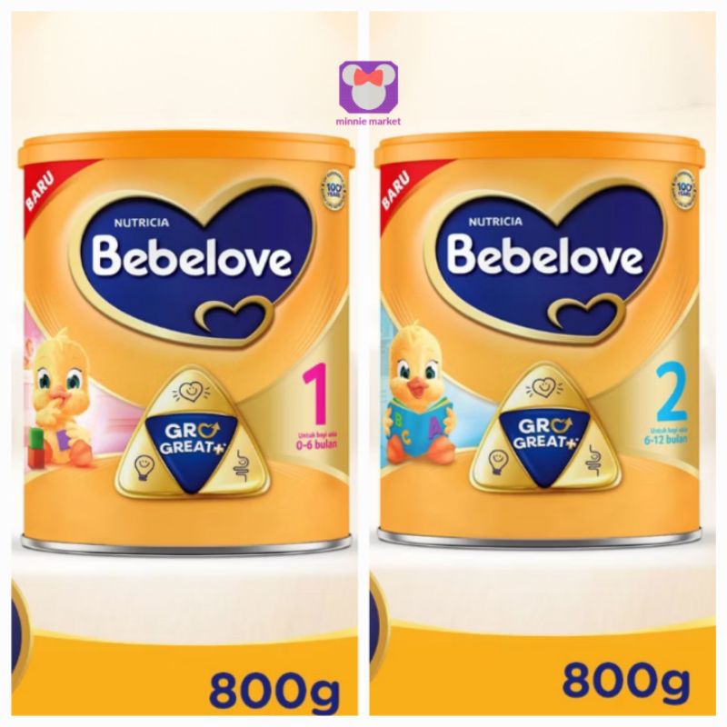 BEBELOVE 1 usia 0-6 Bulan / BEBELOVE 2 usia 6-12 Bulan /Susu Formula Bayi 800gr