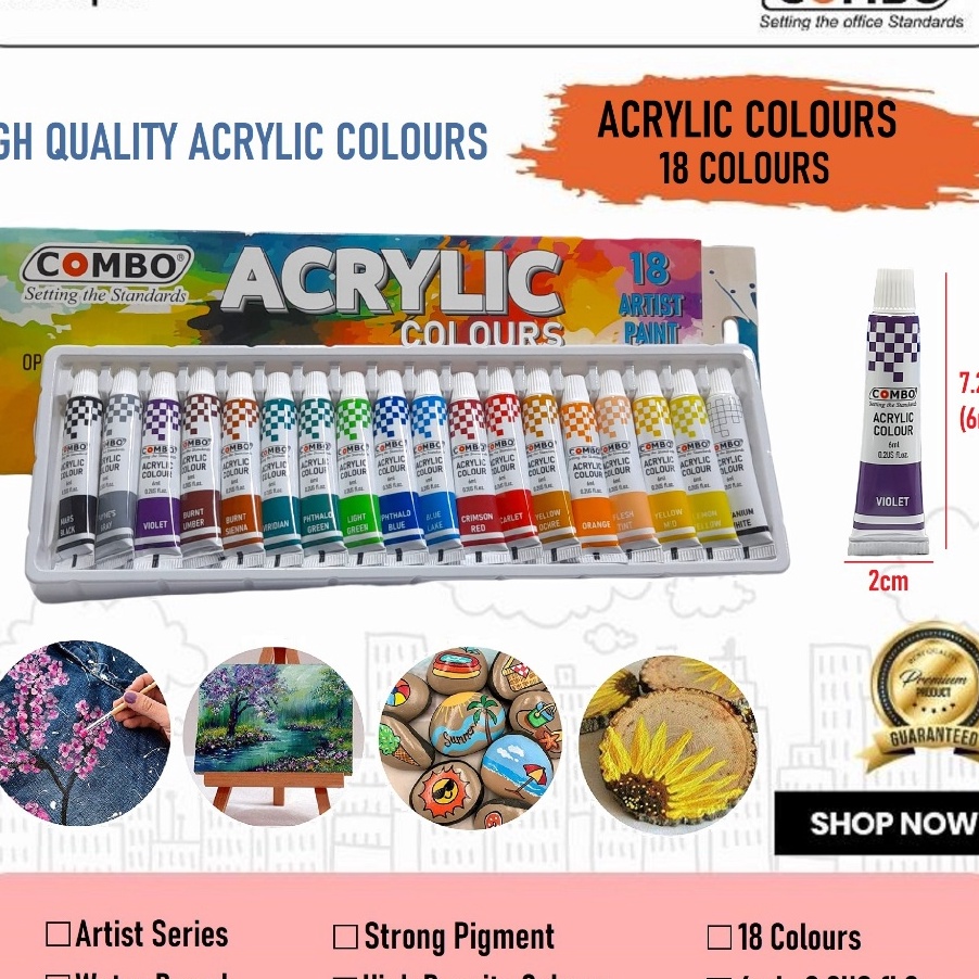 

KI3 Cat Akrilik 18 Warna Acrylic Colours Painting Cat Lukis Akrilik