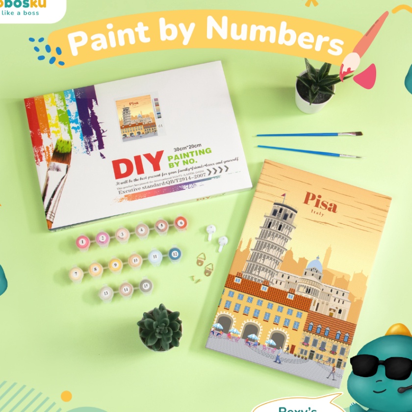 

Wow PAINT BY NUMBER 2x3 CM AESTHETIC KANVAS LUKIS CITIES LANDSCAPE PAINTING KIT