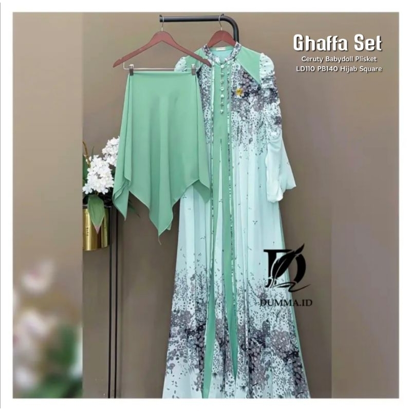 GHAFFA SET LD110 & LD120 (LABEL SAVNA) | GAMIS KONDANGAN SET HIJAB CERUTY MOTIF TERBARU TERLARIS