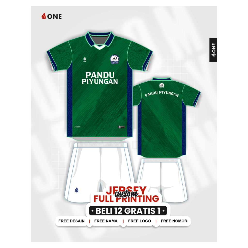ONE APPAREL - CUSTOM JERSEY STELAN FULL PRINTING - FUTSAL, SEPAKBOLA, VOLI, BASKET - FREE DESAIN