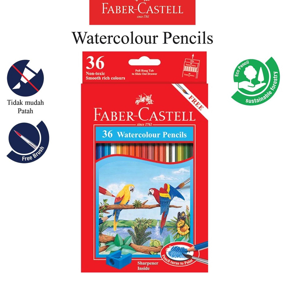 

Limit Pensil Warna Faber Castell 36 Warna Water Colour Pencil Ukuran Panjang Gratis Kuas dan Rautan
