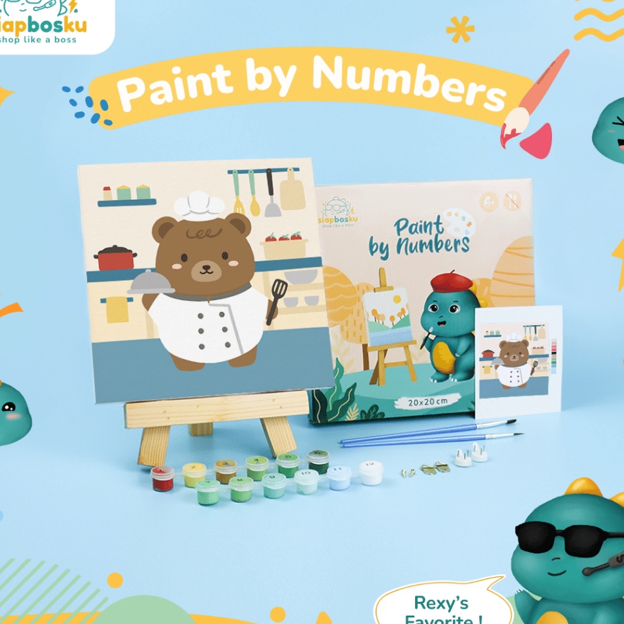 

FG2 KANVAS LUKIS BINATANG UNTUK ANAK CANVAS PAINTING BY NUMBER FOR KIDS 2x2 CM TERMASUK CAT KUAS FRAME KAYU SIAP LUKIS ANIMAL 3 SERIES