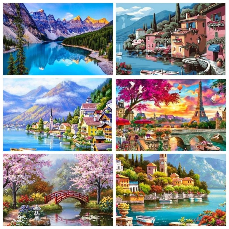 

ART X9F2 DIY Canvas Painting By Numbers Kit Lukisan Kanvas Cat 4 X 5CM
