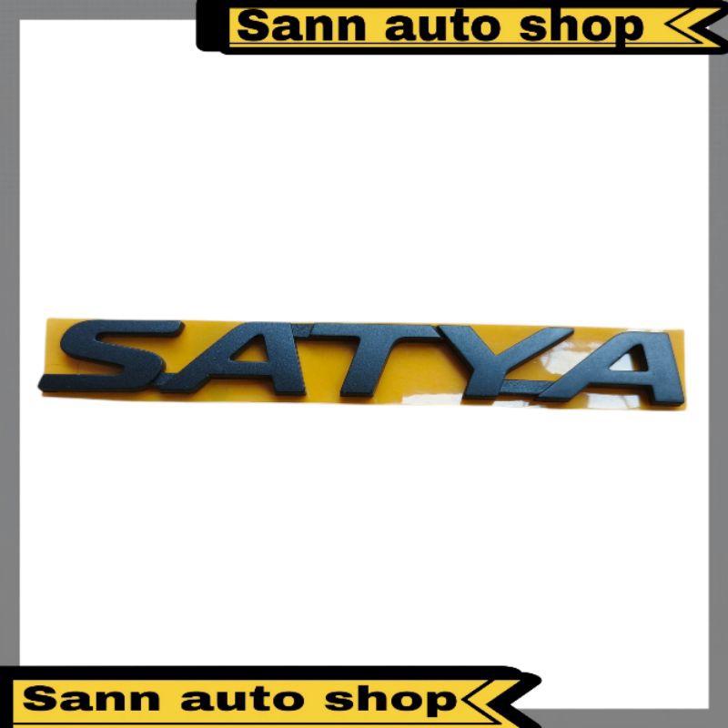 Emblem Tulisan Satya Hitam Doff Original Honda Brio //Emblem Tulisan Satya Original Honda Brio